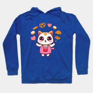 cute cat loves bread Hoodie